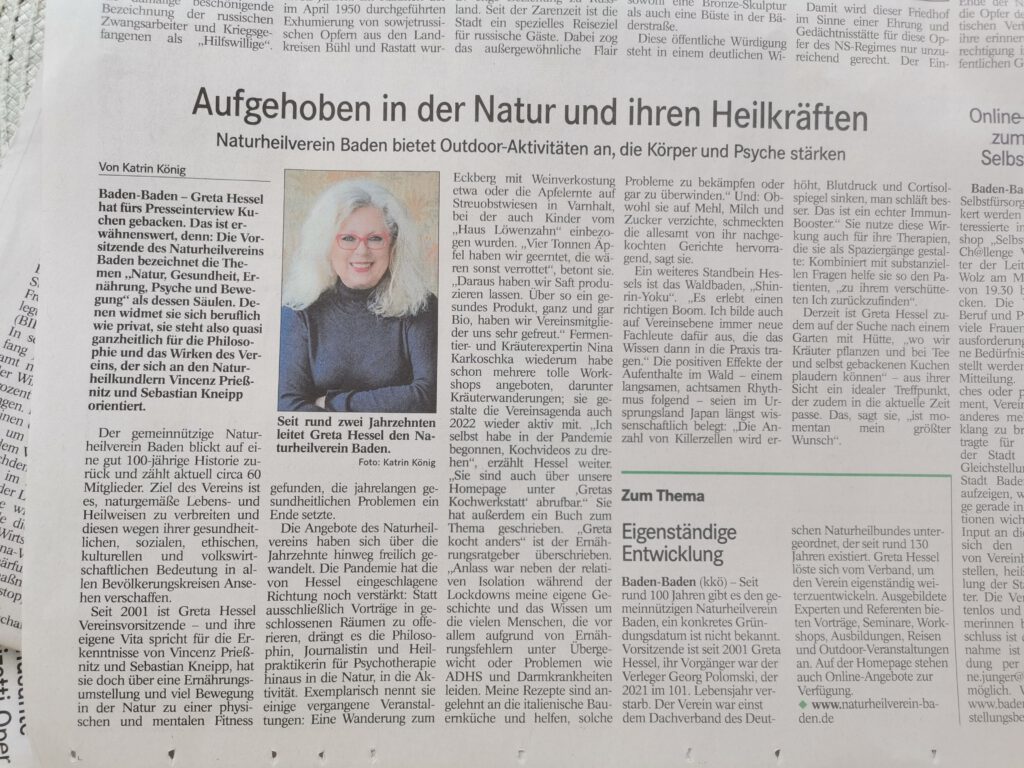 Badisches Tagblatt Naturheilverein